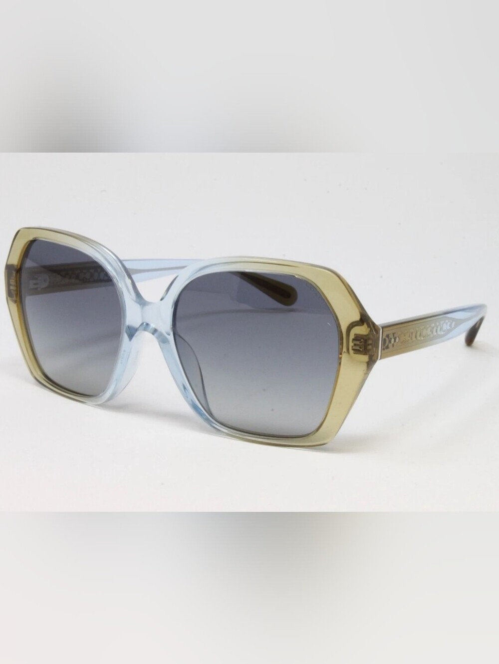 NWOT COACH Cider Baby Blue 56mm Geometric Womens Sunglasses